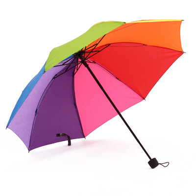 

Rainbow Creative Triple-Fold Sunny Umbrella Lotus Leaf Edge Arch Umbrella