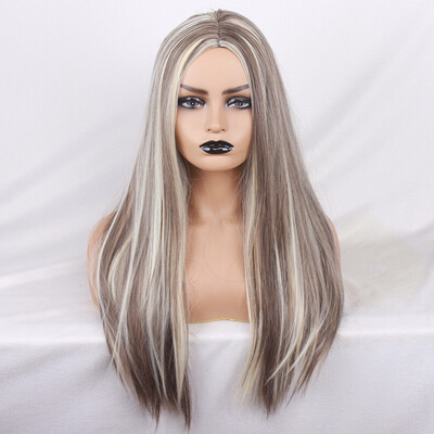 

〖Follure〗Fashion Womens Full Wig Blonde Long Straight Full Wigs Party Hair Wigs