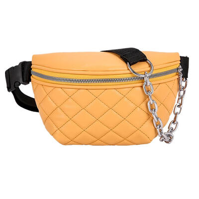 

Fashion Pure Color Sport Women Waist Fanny Packs Leather Lattice Chest Bags