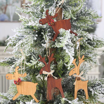 

Siaonvr Creative Wood Elk Pendant Christmas Tree Decoration Xmas Decor Deer Ornaments
