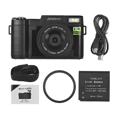 

Andoer Full HD 24MP Digital Camera Cam Camcorder 27K Resolution 30 Inch Rotatable TFT Screen Anti-shaking 4X Digital Zoom WiFi C