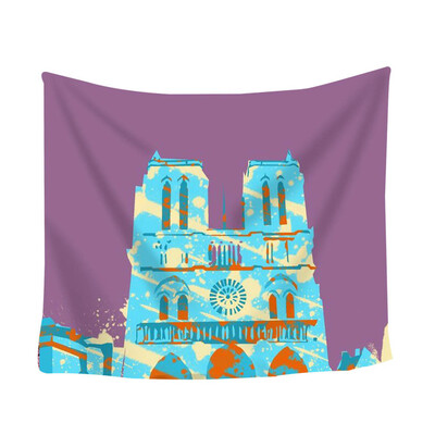 

Gobestart Colorful Print Tapestry Art Room Notre Dame Wall Hanging Tapestry Art Nature