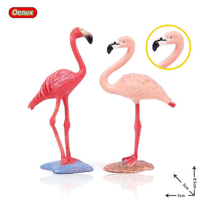 

Oenux Original Paradise Birds Flamingos Ara Seagull Pelican Snowy Owl Figurines High Quality PVC Animal Action Figure Child Toy