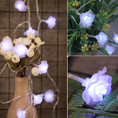 

Gobestart Rose Flower Garland String Light Fairy Wedding Party Decoration 25M 20 LED