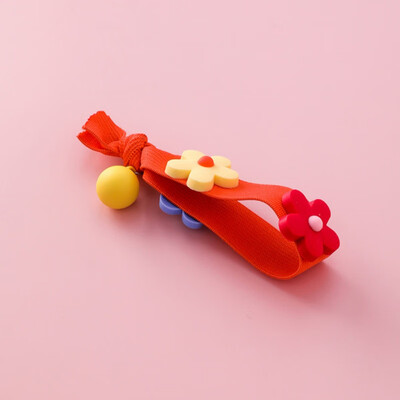 

Korea Style Hair Accessories Knotted Hair Ring Hit Color Flower Hair Rope Cute Candy Color Ball Headdress