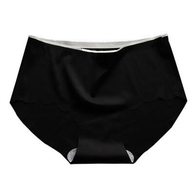 

Women Seamless Panties Briefs Solid Low-rise Scalloped Underwear Ladies Intimates Lingerie