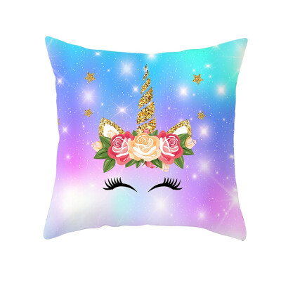 

16 Styles New Cartoon Unicorn Print Sofa Cushion Cover Throw Pillow Case Home Decoration