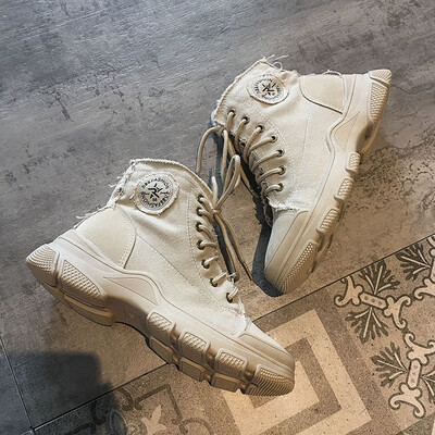 

Retro Martin boots British wind autumn fashion ulzzang desert boots fringed thick-soled locomotive boots