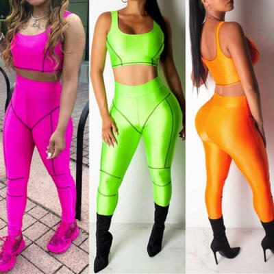 

Women Sport Gym Yoga 2Pcs Vest Bra Sports Legging Pants Ladies Outfit Wear Set