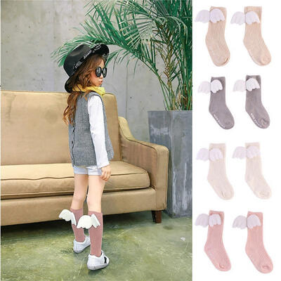 

Baby Kids Toddler Girls Ruffles Knee High Leg Warmer Angel Wings Socks Clever