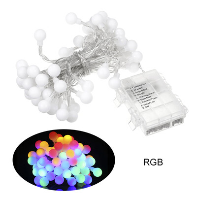 

Batterys Powered 60leds Globe String Light 8 Lighting Modes Effects Warm White IP44 Water-resistant Hanging Fairy Lights for Chris