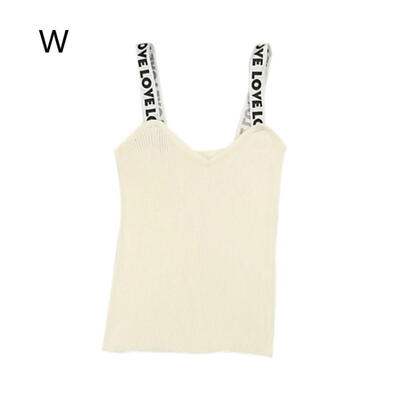 

Popular Fashion  Knit Letter Shoulder Strap Camisole V-neck Womens Camisole