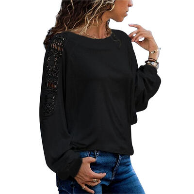 

Fashion Lace Women T-Shirt Long Sleeve Cotton Pullover Autumn Winter Tops