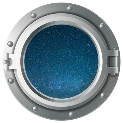 

3D Universe Porthole Wall Stickers PVC Waterproof DIY Decals for Home Decor