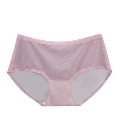

Toponeto Women Fashion New Pure Color Mesh Transparent Waist Lace Seamless Hip Underpant