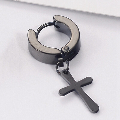 

Punk Men Cross Star Pentagram Pendant Hoop Earring Party Jewelry Gift