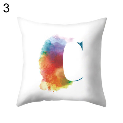 

Colorful Capital Letter Throw Pillow Case Sofa Bed Cushion Cover Home Car Decor