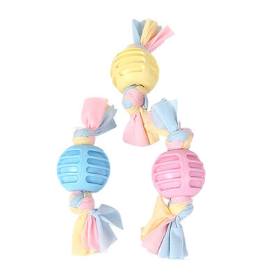 

Pet Dog Toy TPR Ball Cloth Strip Dogs Bite Chew Molar Tooth Cleaning Toys