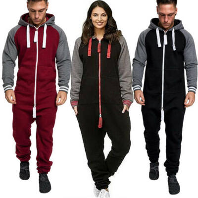 

UK STOCK Unisex Men Women Zip Up One Piece Jumpsuit Tracksuit Playsuit All Sizes