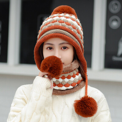 

Hat Female Winter Woolen Cap Sweet&Lovely Korean Edition Baitao Chao Fashion Warm Moon Cap Ear Protector Knitted Cap