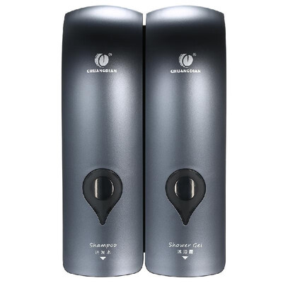 

CHUANGDIAN 300ml2 Wall Mounted Double-Head Manual Soap Dispenser Shower Gel Liquid Shampoo Dispenser Holder for Hotel Home Bathro