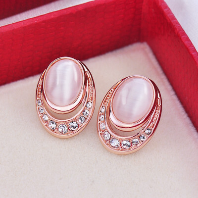 

Simple temperament earrings opal earrings