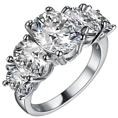 

925 Silver Ring Women Vintage Jewelry Fashion CZ Diamond Rings Colored gems