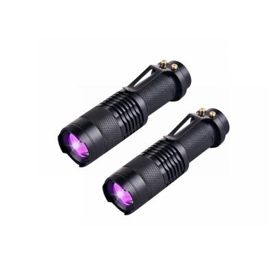 

Oasismall Ultraviolet Light 365nm 395uv CREE LED UV Flashlight SK68 Purple Cree XPE Flahslight-2Pack