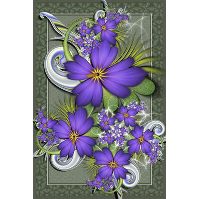 

5D DIY Full Drill Diamond Painting Purple Flowers Cross Stitch Embroidery