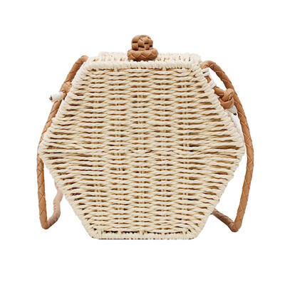 

Tailored Womens Fashion Retro Woven Shoulder Bag Solid Color Handbag Woven Bag Beach Bag