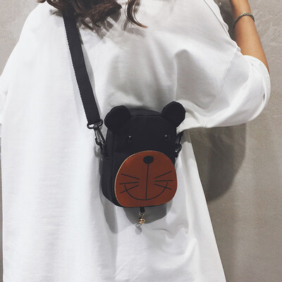 

Summer small fresh cartoon canvas bag handbag 2019 new fashion shoulder bag net red wild ins messenger bag