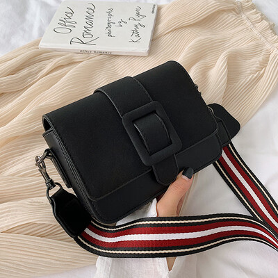 

Autumn bag female 2019 new Korean fashion texture matte wild wide shoulder strap shoulder Messenger bag small square bag