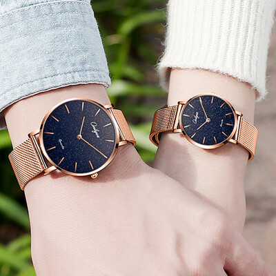 

Star couple leather waterproof watch men&women Korean version of the trend of students simple waterproof section