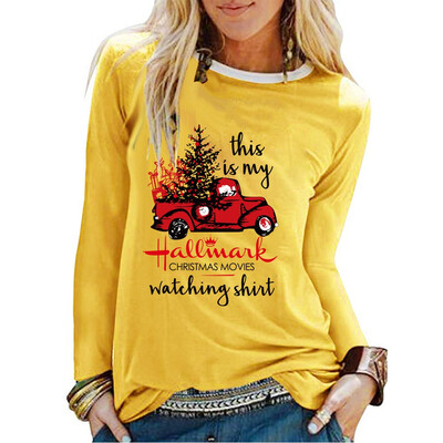 

Tailored Women Casual Letter Print Full Sleeve O Neck Pullover Loose Street Blouse