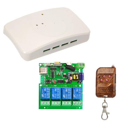 

eWeLink 433Mhz Smart Remote Control Wireless Switch Universal Module 4ch DC 5V AC85-220V Wifi Switch with Shell Timer Phone APP Re