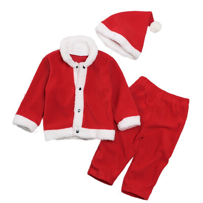 

0-4T Baby Boy Girl Cute Christmas Long Sleeve Cotton Tops Outerwear Trousers Hats Infant Warm Set