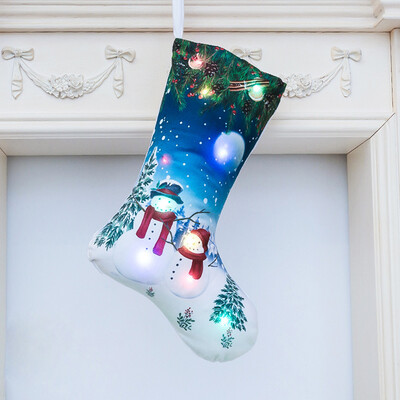 

Gobestart Merry Christmas LED Hanging Gift Candy Large Socks Decoration