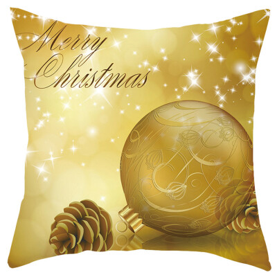 

〖Follure〗Merry Christmas Short Plush Pillowcase Sofa Pad Set Home Decoration 18x18 Inch