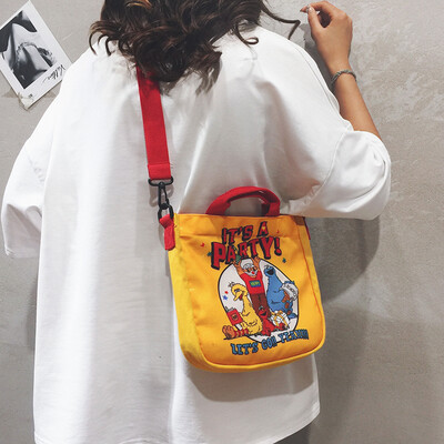 

Sesame Street Messenger Bag Female 2019 New Wave Korean Casual Casual Shoulder Bag Cartoon Canvas Bag Student Bag