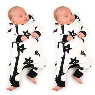 

Newborn Kids Baby Boy Stars Print Zipper Romper Jumpsuit Bodysuit Clothes Outfit
