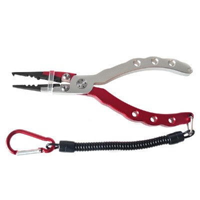 

Aluminum Alloy Fishing Pliers Split Ring Cutters Hooks Remover Fishing Holder Tackle with Sheath & Retractable Tether Combo