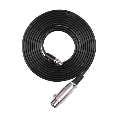 

Microphone Cable 3-Pin Mini XLR Connector to XLR Connector Balanced Audio Wire Stage Studio Musical Instrument Accessory Cords Bla