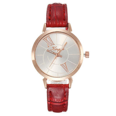 

Luxury Womens Watches Leather Strap Fashion Ladies Clock Scale Rose Gold Disc Quartz Wristwatch Relogio Feminino