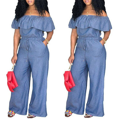 

New Casual Womens Bodycon Jumpsuit Jeans Denim Rompers Overalls Trousers Pants