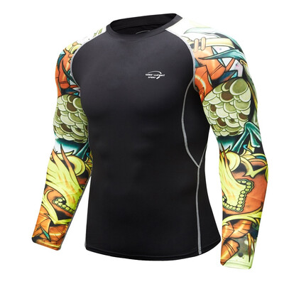 

Toponeto Mens Breathable Long Sleeve Yoga Fitness Print Sport Soft T-Shirt Top Blouse