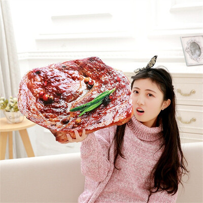 

Siaonvr 3D Simulation Steak Shape Pillow Soft Lumbar Back Cushion Plush Stuffed Toy
