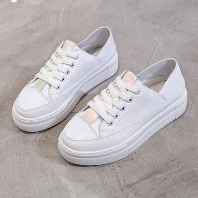 

Small White Shoes Female Spring Korean Minority Joker Student Platform Shoe Thick Bottom Soft Bottom Elevated nurse shoes