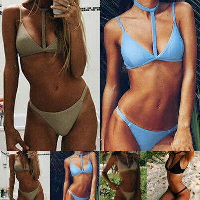 

Women Bandage Bikini Set Padded Push Up Bra Triangle Swimsuit Bathing Beachwear
