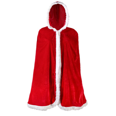

Deluxe Red Velvet Christmas Santa Claus Party Costume Props Wind Red Cloak