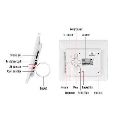 

Andoer 8 Inch Digital Alarm & Photo Frame LED Screen Simple Eletronic Photo Album Support ClockPhotoVideo for Elder People With